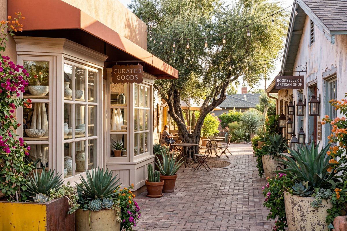 Boutique shopping and culture scene in Arcadia