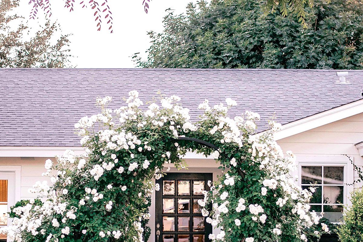 Contemporary garden entry to a luxury Arcadia home