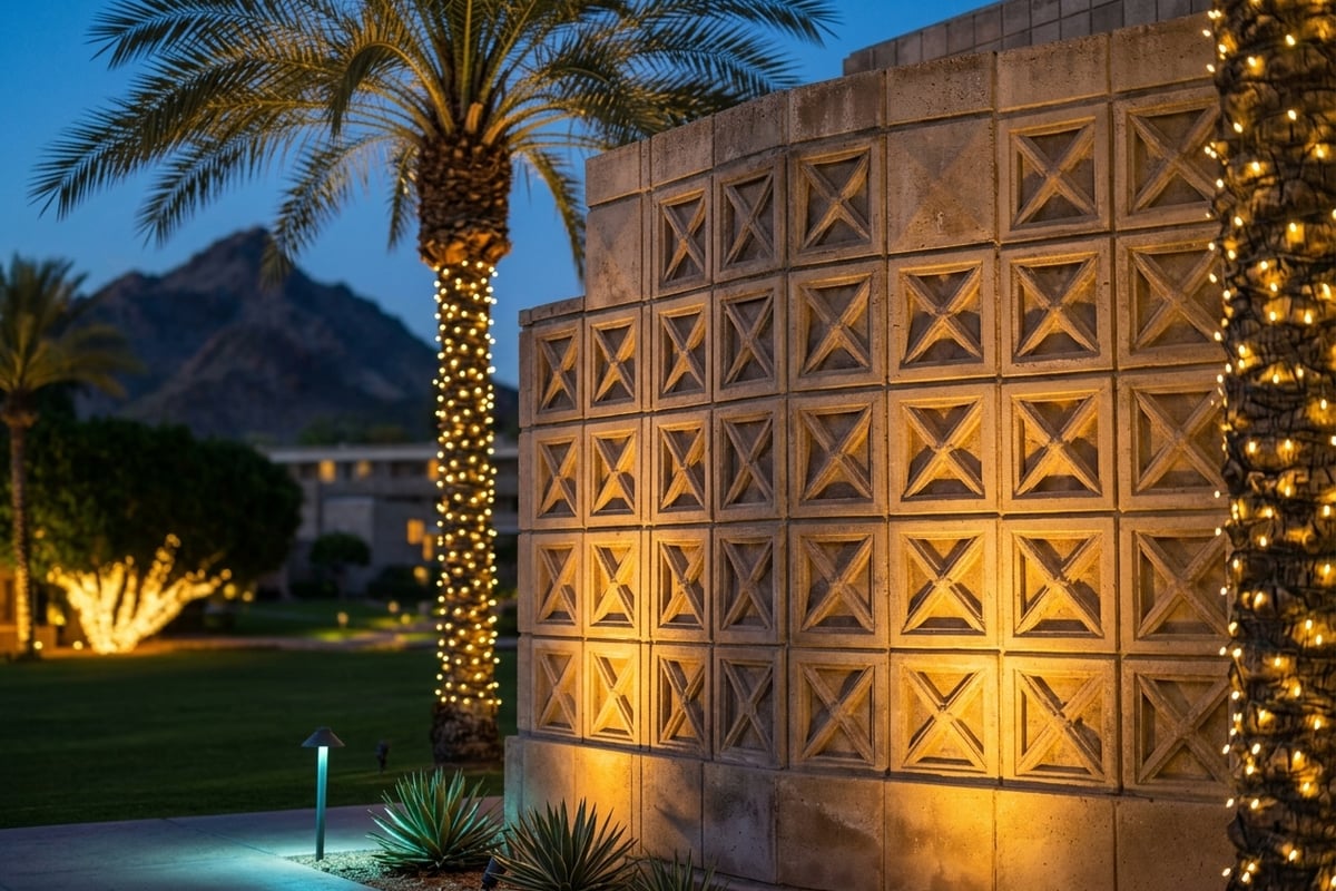 Frank Lloyd Wright textile block architectural detail at the Arizona Biltmore